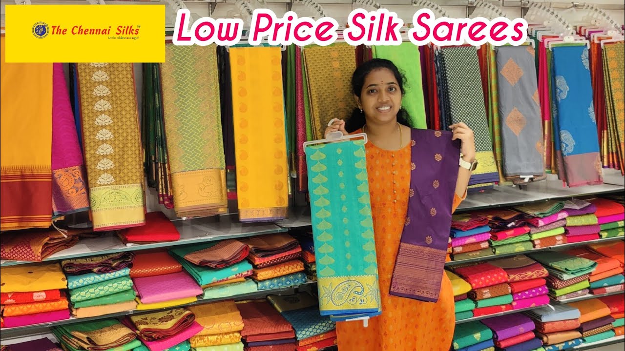 Low Price Silk Sarees/ Borderless Copper Zari Semi Silk Sarees/The Chennai Silks Budget Silk Sarees