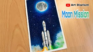 Chandrayaan 3 Drawing | Moon Mission Special - Oil pastel Art