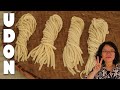 Homemade UDON noodles: 3 ingredients, easy kneading with the feet, soft and chewy texture.