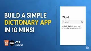 Build a Simple Dictionary App Using HTML, CSS & JavaScript | Step-by-Step Tutorial for Beginners