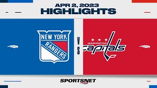 NHL Highlights | Rangers vs. Capitals - April 2, 2023