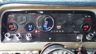 Intellitronix gauges installed in custom instrument panel,64 Chevy truck