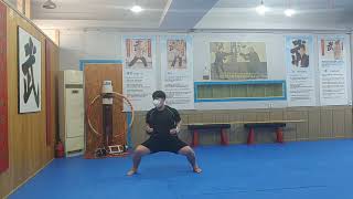 [인천 정무문 쿵후 총본관] 무술 홍가권 유마 자세(철수환 착용) 연습. (洪家拳 扭馬 鐵手環) kungfu hung gar quan