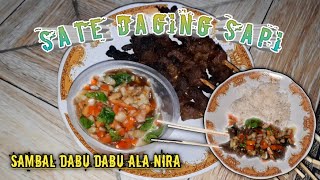 CARA MEMBUAT SATE DAGING SAPI DENGAN SAMBAL DABU-DABU ALA NIRA, DAGING NYA SUPER EMPUK \u0026 MERESAP ‼️