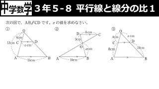 【中学数学】3-5-8平行線と線分の比１　※まちがいやすい問題あり