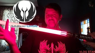 Unboxing a pair of lightsabers from SABERFORGE