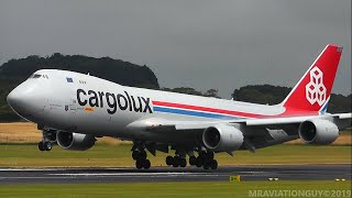 SMOOTH TOUCHDOWN! Cargolux Boeing 747-8 Beautiful Landing at Prestwick Airport (PIK/EGPK)