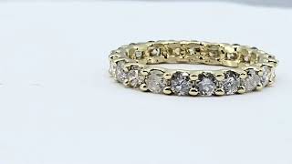 SOLD 2.14 ct 21 X DIAMOND ETERNITY band ring SOLID 14k yellow GOLD size 7.5