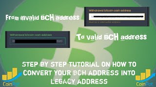 How to convert your BCH address into Legacy address - Tutorial Video