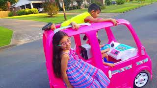 Kids Play With Barbie Dream Camper Power Wheels