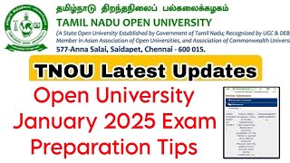 Tamilnadu Open University January 2025 Exam Preparation Simple Tips👍