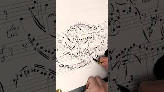 Looks like an octopus - sounds like an octopus 🐙 #calligraphy #musicscore #harp #underwaterworld