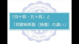 【「四十肩・五十肩」と「肩腱板断裂（損傷）の違い」】