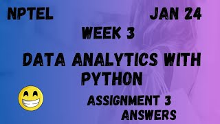 Data Analytics with Python | Assignment 3 | NPTEL 2024