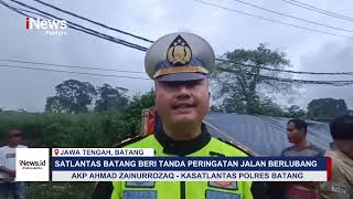 Satlantas Polres Batang beri Tanda Jalan Pantura Batang Rusak