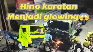 part2 pengerjaan kabin hino yg sudah terbengkalai penuh karatan menjadi glowing😱🔥