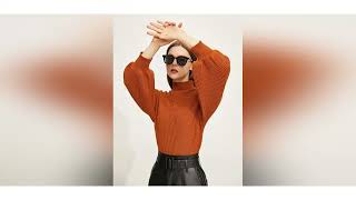 AMII Minimalism Sweaters Women 2022 Autumn New Fashion Solid Casual Mock Neck Loose Lanter