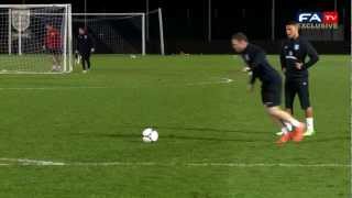 Free-kick: Practice makes perfect for Wayne Rooney, England training