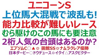 ユニコーンステークス2022予想　上位馬大混戦で波乱もある。むら駆けのこの馬にも要注意！