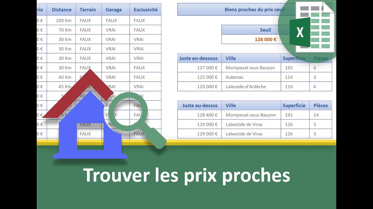 Trouver Les Prix Proches Avec Excel - YouTube