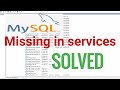Mysql not showing in services solved | Install/remove of service denied