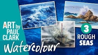 How to Paint Rough Seas in Watercolour - 3 versions