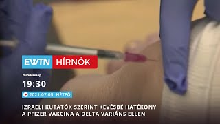 Izraeli kutatók szerint kevésbé hatékony a Pfizer vakcina a delta variáns ellen - 2021-07-05