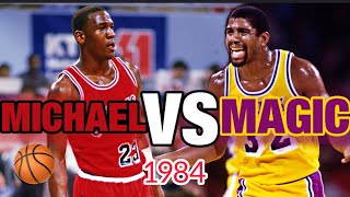 Michael Jordan vs Magic Johnson 1984: First Matchup! #nba #highlights #basketbal