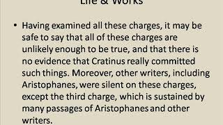 Ancient Playwright Cratinus Life \u0026 Works