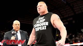 Paul Heyman says Brock Lesnar will end The Undertaker's Streak at WrestleMania: Raw, March 3, 2014