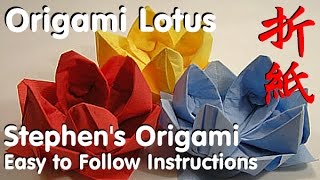 How To Fold - Origami Lotus Flower - Easy step by step instructions