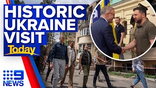 Australian PM Anthony Albanese makes historic visit to war-torn Ukraine | 9 News Australia
