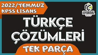 2022/Temmuz KPSS Lisans Türkçe Soruları ve Çözümleri | TEK PARÇA