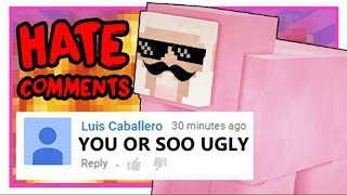 *DELETED VIDEO* PINK SHEEP REACTS TO HATE COMMENTS!! | Minecraft