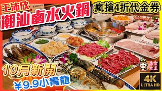 深圳美食 新開潮汕火鍋 優惠9.9元隻龍蝦  4折代金券 必點獅頭鵝粉肝 鵝腸 提燈 手切牛肉 糖水 白粥配料任食 王沛欣