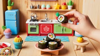 Delicious Seaweed Kimbap | Stop Motion Cooking ＆ Miniature | Best 3 Video