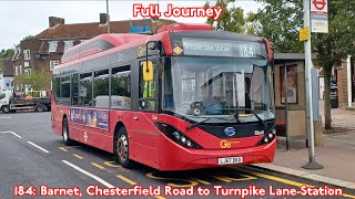 Full Journey on Route 184 | (SEe61) LJ67DKD - Barnet, Chesterfield Road to Turnpike Lane Station