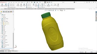 Water Bottle design 2 || Solidworks bottle design for intermediate