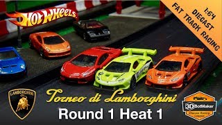 Round 1 Heat 1 - Tournament of Lamborghini Diecast Hot Wheels Racing