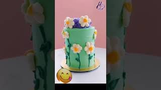 Floral 🌼 spring cake 🎂 🌼✨🌼#Cake Decorating #ideas #shorts #food #short #cookies #foodie