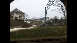 車窓から見るスイッチバック（えちごトキ鉄・二本木駅）