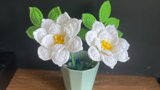 Flor 🌺 Camelia paso a paso hermosa y fácil de tejer 🥰🧶