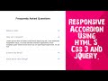 How to create accordion using HTML, CSS and JQuery | Responsive FAQ |