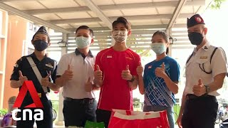 National shuttlers Loh Kean Yew, Yeo Jia Min deliver food hampers with Boys' Brigade