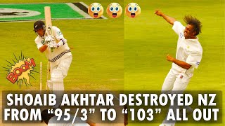 shoaib akhtar destroyed nz 95/3 to 105 all out | shoaib akhtar vs new zealand | shoaib akhtar vs nz