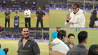 Sachin Tendulkar Amitabh Bachchan Akshay Kumar Grand Entry on Cricket Ground Before ISPL Match