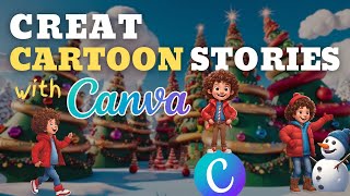 How to Create Cartoon Story Videos with Canva | Consistent Character Videos | Christmas Edition 🎄