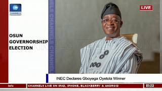 INEC Declares APC's Oyetola Winner Of Osun Governorship Election