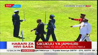 President Uhuru Kenyatta inspects guard of honour during Jamhuri Day celebrations