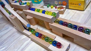 Marble Run ASMR ☆ Cuboro Healing Sound ☆ Wooden Basic Course and Laughter